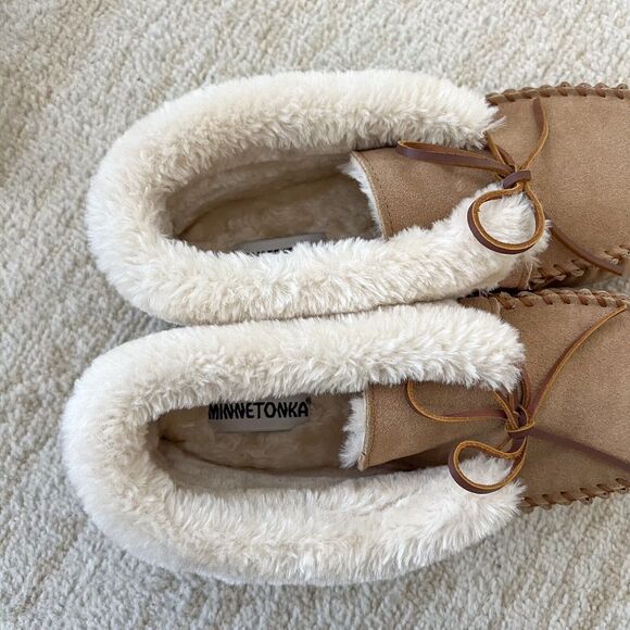 New No Box Minnetonka Women Size 12N Chrissy Bootie Slipper CINNAMON - Picture 7 of 8